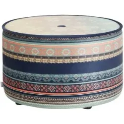 bassetti by SCHRÖNO Pouf aus Velours Tino ¦ blau ¦ Maße (cm): H: 39  Ø: 63
