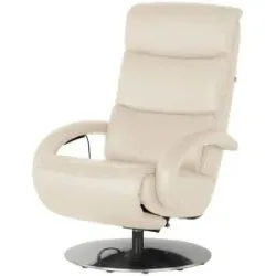 Hukla Ledersessel  Florian ¦ creme ¦ Maße (cm): B: 73 H: 109 T: 91.0