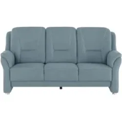 meinSofa Sofa 3-sitzig aus Mikrofaser Wilma ¦ blau ¦ Maße (cm): B: 198 H: 100 T: