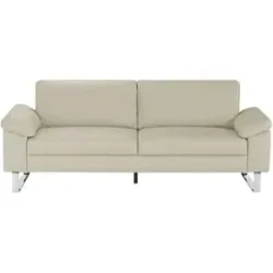 Max Schelling Ledersofa mit Kufengestell Maximum ¦ creme ¦ Maße (cm): B: 224 H: