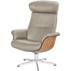 Höffner Relaxsessel aus Leder Timeout ¦ grau ¦ Maße (cm): B: 80 H: 109,5 T: 81.0