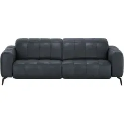 Natuzzi Editions Ledersofa mit Kopfteilverstellung Portento ¦ blau ¦ Maße (cm):