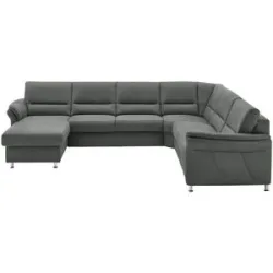 meinSofa Wohnlandschaft mit Boxspringpolsterung  Donald ¦ grau ¦ Maße (cm): B: