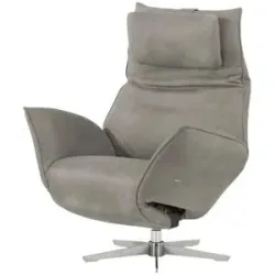 Koinor Ledersessel mit elektrischer Relaxfunktion Safira ¦ grau ¦ Maße (cm): B: