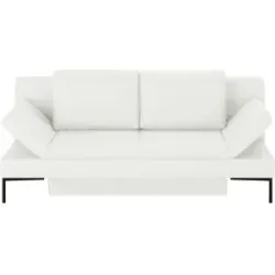 Höffner Schlafsofa mit Sitz- und Rückenfläche aus Echtleder Kenny ¦ weiß ¦ Maße (cm): B: