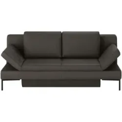 Höffner Schlafsofa mit Sitz- und Rückenfläche aus Echtleder Kenny ¦ braun ¦ Maße (cm):