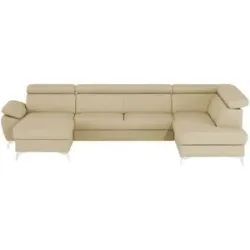 uno Wohnlandschaft mit verstellbarem Kopfteil Apollo ¦ beige ¦ Maße (cm): B: 338