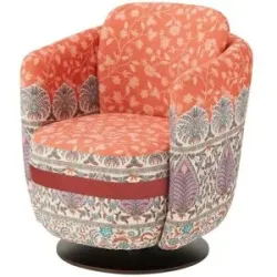bassetti by SCHRÖNO Drehsessel aus Velours Murano ¦ rot ¦ Maße (cm): B: 74 H: 85