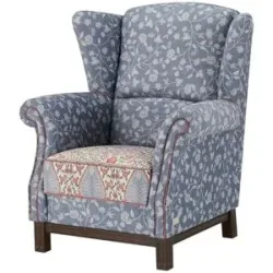 bassetti by SCHRÖNO Sessel aus Velours Salina ¦ blau ¦ Maße (cm): B: 90 H: 106