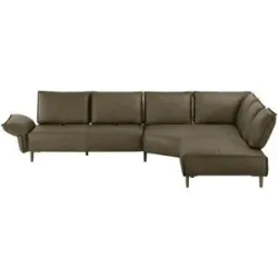 W.SCHILLIG Ecksofa aus Echtleder Bonnie ¦ grün ¦ Maße (cm): B: 341 H: 84 T: