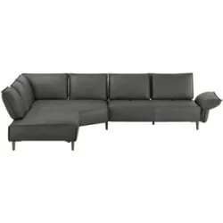 W.SCHILLIG Ecksofa aus Echtleder Bonnie ¦ grau ¦ Maße (cm): B: 341 H: 84 T: