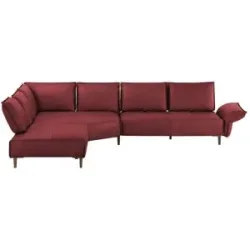 W.SCHILLIG Ecksofa aus Echtleder Bonnie ¦ rot ¦ Maße (cm): B: 341 H: 84 T: 272.0