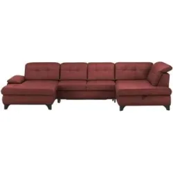 Lounge Collection Wohnlandschaft Leder  Jona ¦ rot ¦ Maße (cm): B: 368 H: 100 T: