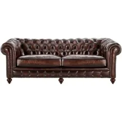 uno Ledersofa im Vintagelook Chesterfield ¦ braun ¦ Maße (cm): B: 230 H: 100 T: