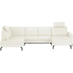 meinSofa Wohnlandschaft aus Leder Grace ¦ weiß ¦ Maße (cm): B: 332 H: 89 T: