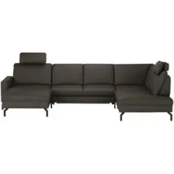 meinSofa Wohnlandschaft aus Leder Grace ¦ braun ¦ Maße (cm): B: 332 H: 89 T: