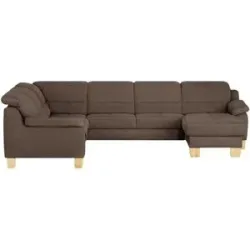 meinSofa Wohnlandschaft aus Mikrofaser Hanna ¦ braun ¦ Maße (cm): B: 322 H: 84