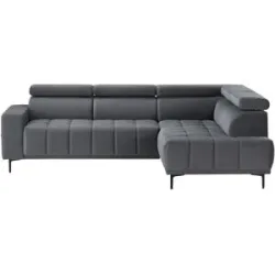 uno Ecksofa aus Mikrofaser Carrara ¦ grau ¦ Maße (cm): B: 266 H: 85 T: 189.0