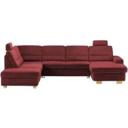 meinSofa Wohnlandschaft aus Mikrofaser Marc ¦ rot ¦ Maße (cm): B: 311 H: 85 T: