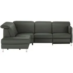 meinSofa Leder-Ecksofa  Leon ¦ grau ¦ Maße (cm): B: 259 H: 83 T: 236.0