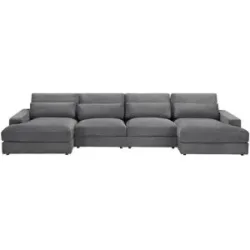 Höffner Wohnlandschaft  Branna ¦ grau ¦ Maße (cm): B: 412 H: 88 T: 164.0