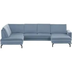 meinSofa Wohnlandschaft  Grace ¦ blau ¦ Maße (cm): B: 332 H: 89 T: 220.0