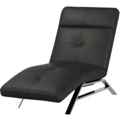 Höffner Relaxliege aus Leder  Riva ¦ schwarz ¦ Maße (cm): B: 80 H: 113 T: 198.0