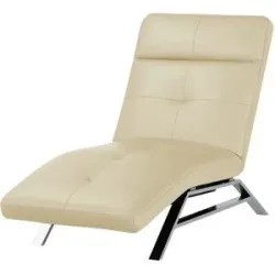 Höffner Relaxliege aus Leder  Riva ¦ creme ¦ Maße (cm): B: 80 H: 113 T: 198.0