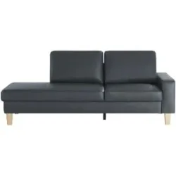 Höffner Recamiere aus Leder Bena ¦ blau ¦ Maße (cm): B: 213 H: 86 T: 97.0