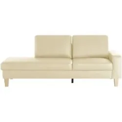 Höffner Recamiere aus Leder Bena ¦ creme ¦ Maße (cm): B: 213 H: 86 T: 97.0