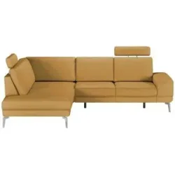 meinSofa Ecksofa aus Leder Dana ¦ gelb ¦ Maße (cm): B: 269 H: 86 T: 222.0