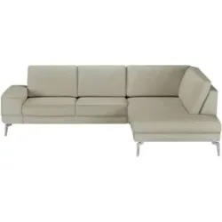 meinSofa Ecksofa aus Leder Dana ¦ grau ¦ Maße (cm): B: 269 H: 86 T: 222.0