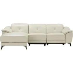 uno Ecksofa mit elektrischer Relaxfunktion Eva ¦ creme ¦ Maße (cm): B: 255 H: 78