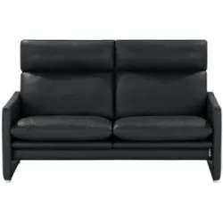 erpo just relax Ledersofa  JR 290 Trento ¦ schwarz ¦ Maße (cm): B: 157 H: 93 T: