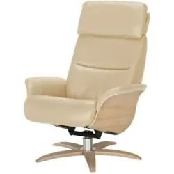 Nils Olsen Relaxsessel Leder mit Relaxfunktion Balance ¦ beige ¦ Maße (cm): B: