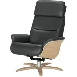 Nils Olsen Relaxsessel Leder mit Relaxfunktion Balance ¦ schwarz ¦ Maße (cm): B: