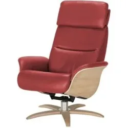 Nils Olsen Relaxsessel Leder mit Relaxfunktion Balance ¦ rot ¦ Maße (cm): B: 80