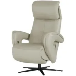Hukla Relaxsessel aus Leder Pierre ¦ grau ¦ Maße (cm): B: 75 H: 115 T: 87.0