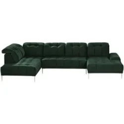 switch Wohnlandschaft aus Samt Grenada ¦ grün ¦ Maße (cm): B: 358 H: 107 T: