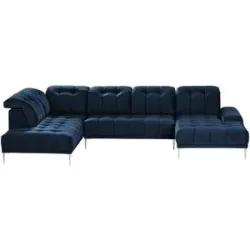 switch Wohnlandschaft aus Samt Grenada ¦ blau ¦ Maße (cm): B: 358 H: 107 T: