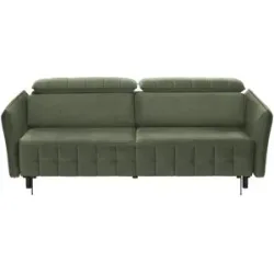 smart Schlafsofa mit verstellbaren Kopfstützen Momoka ¦ grün ¦ Maße (cm): B: 226