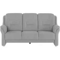 meinSofa Sofa 3-sitzig aus Mikrofaser Wilma ¦ grau ¦ Maße (cm): B: 198 H: 97 T: