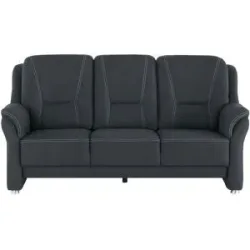 meinSofa Sofa 3-sitzig aus Mikrofaser Wilma ¦ schwarz ¦ Maße (cm): B: 198 H: 97