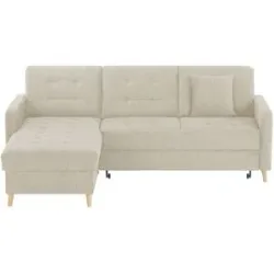 Höffner Ecksofa mit Schlaffunktion Venus ¦ beige ¦ Maße (cm): B: 222 H: 87 T: 162.0
