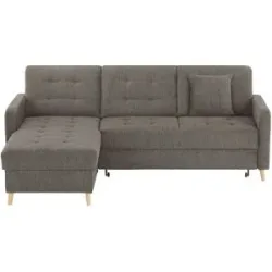 Höffner Ecksofa mit Schlaffunktion Venus ¦ braun ¦ Maße (cm): B: 222 H: 87 T: 162.0