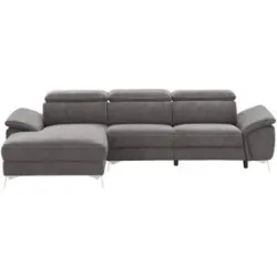 uno Ecksofa mit Relaxfunktion Danae small ¦ grau ¦ Maße (cm): B: 282 H: 78 T: