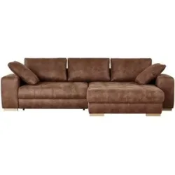 Bobb Ecksofa mit elektrischer Sitztiefenverstellung Caro ¦ braun ¦ Maße (cm): B:
