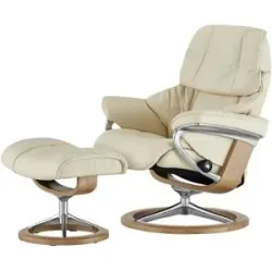 Stressless Relaxsessel mit Hocker  Reno L ¦ creme ¦ Maße (cm): B: 92 H: 110 T:
