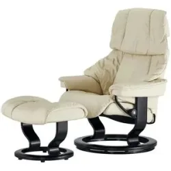 Stressless Relaxsessel mit Hocker  Reno S ¦ creme ¦ Maße (cm): B: 75 H: 106 T: