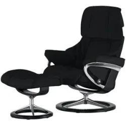 Stressless Relaxsessel mit Hocker  Reno M ¦ schwarz ¦ Maße (cm): B: 83 H: 110 T:
